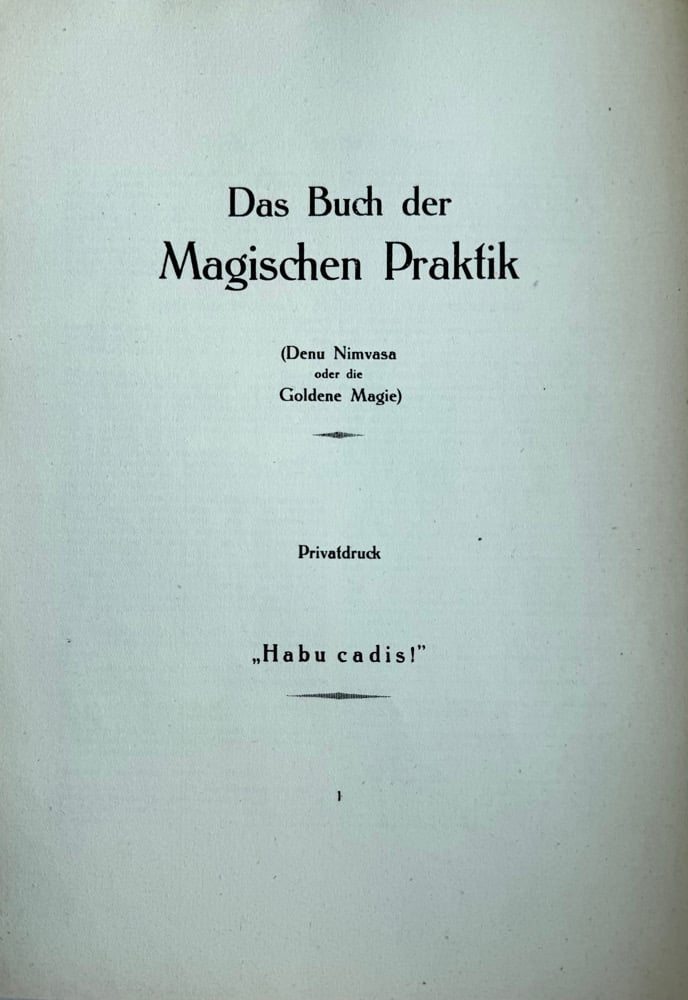 Image of Wilhelm Quintscher: Das Buch der Magischen Praktik (facsimile of the first edition)