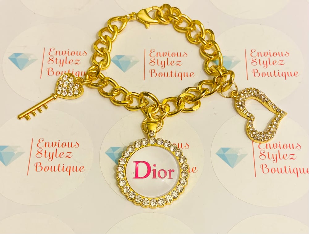 Image of Dior gold inspired chain link bracelet 