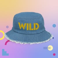 Image 1 of WILD One Distressed Denim Bucket Hat
