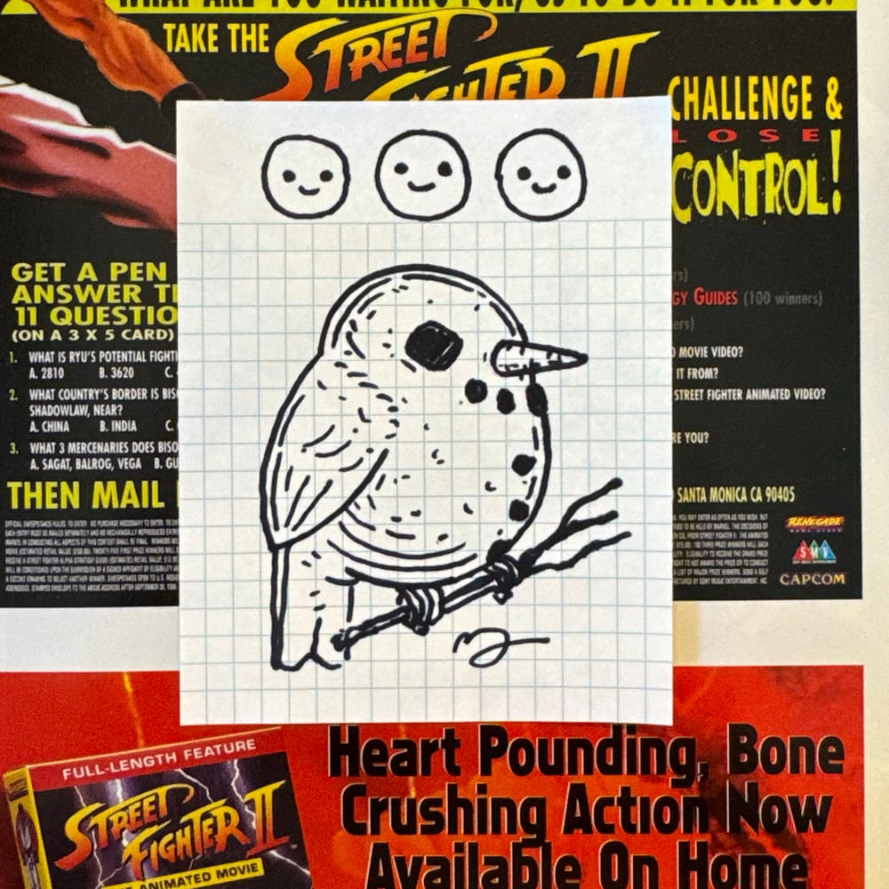 Image of Fat Bird Sharpie Sketch #144