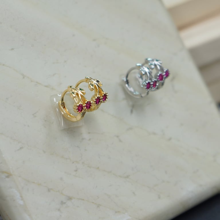 dainty cherry huggies Image 2