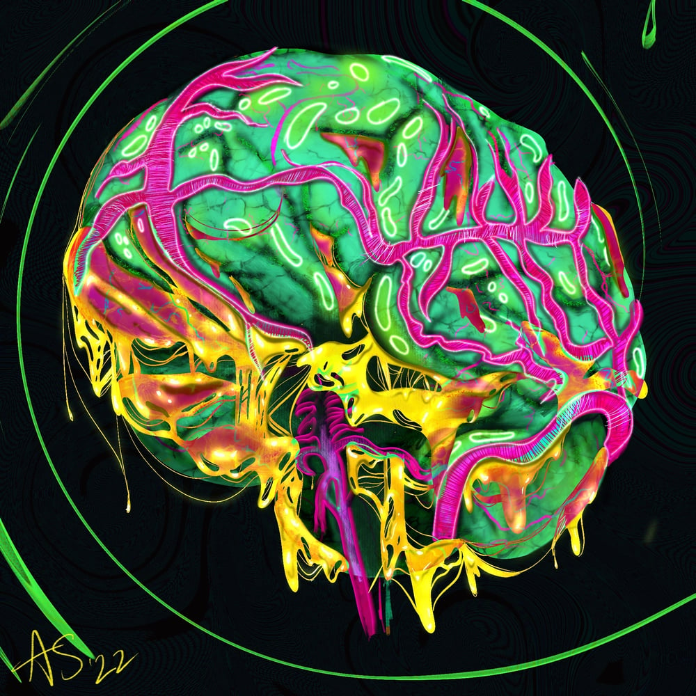 Image of Brain goo metallic print 