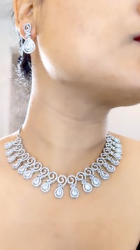 Image 1 of Naomi White-Stunning AD Necklace Set with Earrings