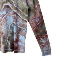 Image 3 of M Unisex Adult Waffle Long Sleeve Shirt in Sedona Geode Ice Dye