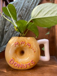 Image 2 of Golden Pothos in Pink Donut Mug