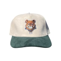 BERR MASCOT LOGO SUEDE SNAPBACK {NATURAL/GREEN}