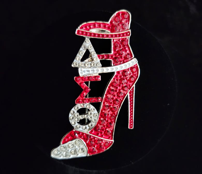 Image of Delta Red/White Heel Brooch 