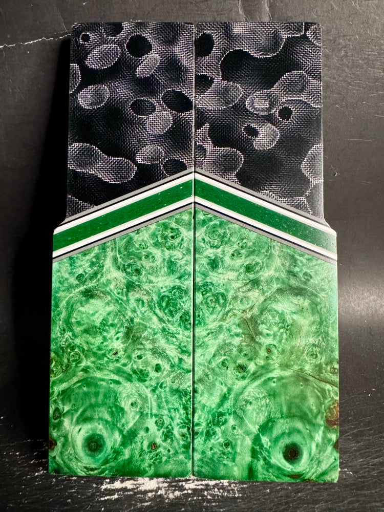 Image of Raffir Noble Wasp & Box Elder Burl Segmented Knife Scales