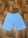 YB Sky Blue Cotton Blend Fleece Shorts