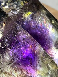 Image 3 of Smoky Amethyst Point With Siver & Red Rutile Inclusions #1972