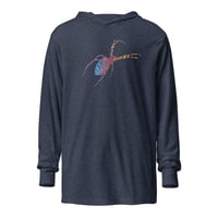 Image 9 of Long Sleeve Hoodie Tee - Spider Rainbow Glow