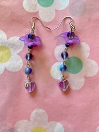 Image 1 of Lavender Bloom Dangle Earrings