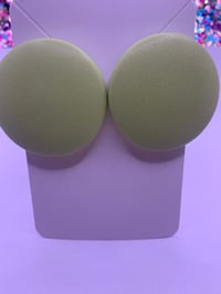 Image 1 of Faux Leather Button Earrings 
