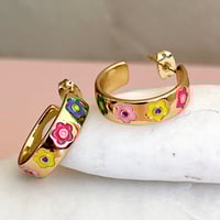 Image 4 of Bright Multi Flower Hoops