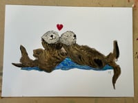Image 5 of Two Loving Otters (A5)