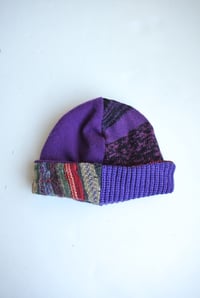 Image 1 of Upcycled Reversible Beanie Purple Cashmere