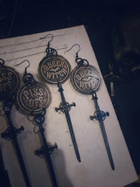 Image 1 of PISS OFF/QUEER WITCH Brass Earrings 