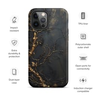 Image 15 of Gold and Black Tattered Texture Gnarled Roots Goth Inspired Tough Case for iPhone®