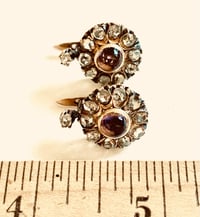 Image 2 of ROSE-CUT DIAMOND EARRINGS with AMETHYST