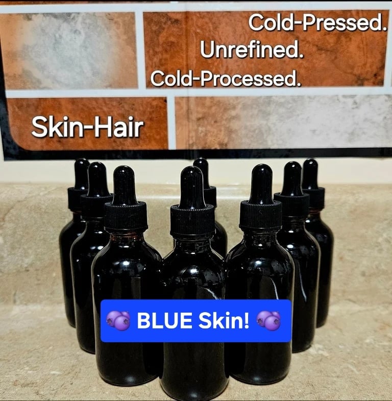 BLUEshea! BLUEskin! Anti-Aging Blueberry Seed Oil & Butter w/Shea. SPF4-UV-BLUE LIGHT defense.