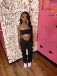 Image 3 of V-Cut Black Cargo Pants 