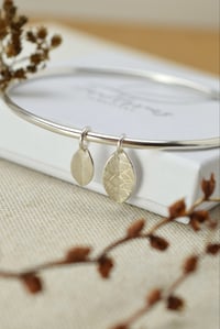 Image 1 of Double-Leaf Silver Bangle Bracelet – Fold Collection