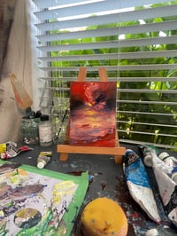 Image 3 of “Consumed By Wrath ” oil on wood 5 x 7 inches