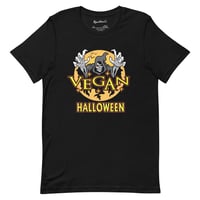 Image 2 of Vegan Halloween spooky black t-shirt