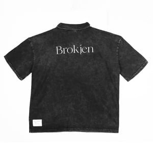 Image of ÒLĮNE - Bròken Pòlò Shirt (Dirty Black)