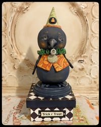 Image 1 of Folk Art Halloween Crow Raven creation doll