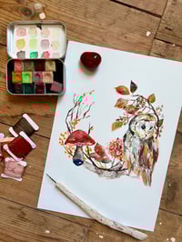 Image 1 of "Owl Wreath" Original