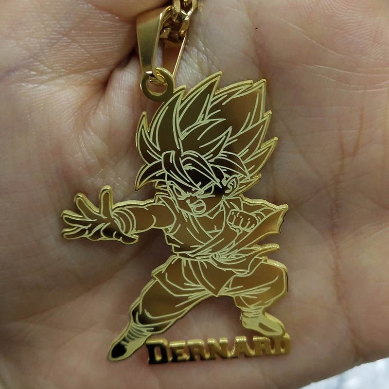 Image of Gold plated Custom cartoon character necklaces with name