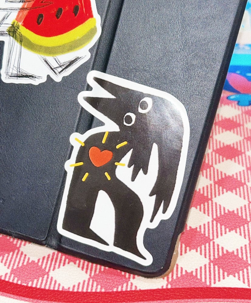 mister man curvy heart sticker