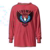 Image 1 of Trump 2024 Patriotic Eagle Hooded Long-Sleeve Tee