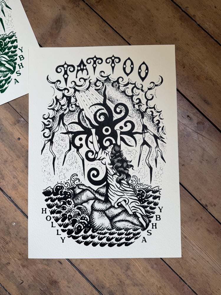 Image of A3 Screen Print Rock of Ages Black 