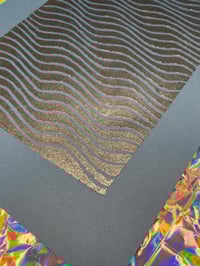 Image 1 of Original Lino Print - Waves 1 - Blue