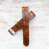 Image 2 of 18mm Horse Strap - Light Brown Marble