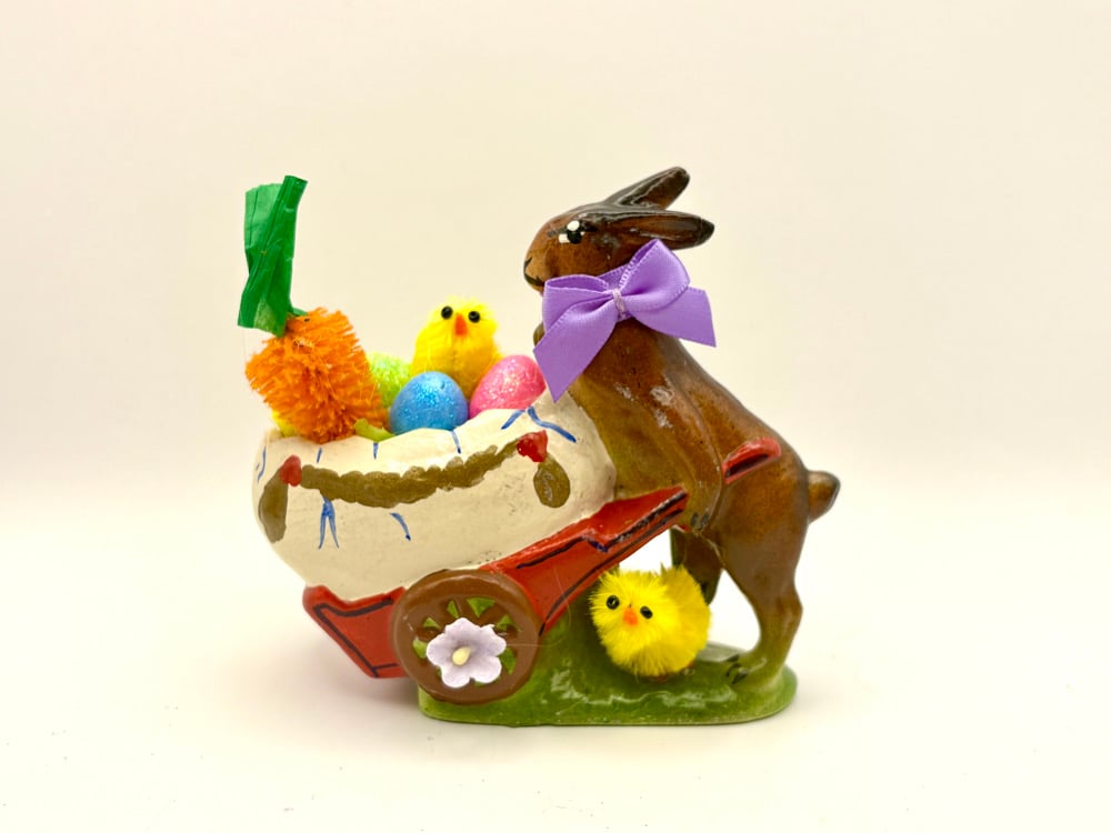 ☆moka様取り置き☆ DAC Hoppy Spring Bunny Retro Spring Bunny with Egg Wheelbarrow Tabletop Display | Joanne