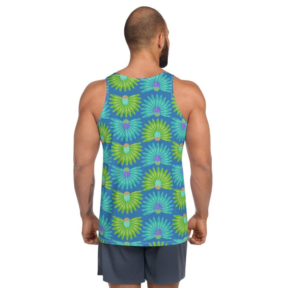 Image of Beetle Leaf Unisex Tank Top French Blue2