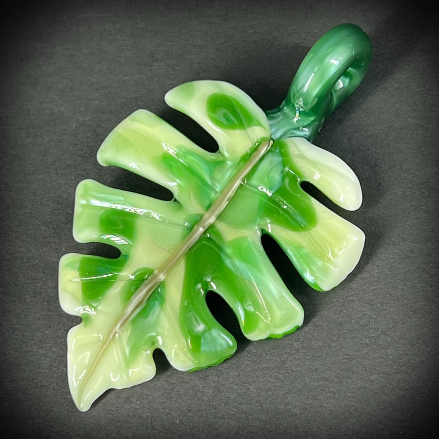 Image of Variegated Monstera Leaf Pendant