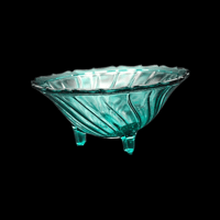 Image 1 of 1930's Jeanette Swirl Ultramarine 3 Toed Candy Dish