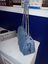 Image 2 of Denim Sack Flap Bag (tap for more colors)