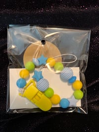 Image 4 of 12" Light Blue Silicone Bead Pacifier Clip