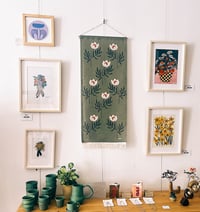 Image 2 of 'Green Floral' Wall Hanging
