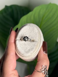 Image 2 of .925 SS BLUE TOPAZ FLOWER RING ADJUSTABLE SIZES 5-12