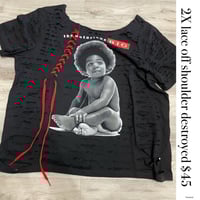2X Baby biggie off shoulder lace destroyed