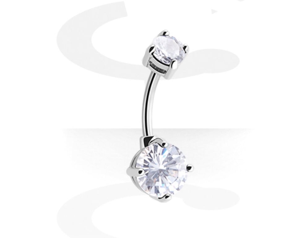 FASHION JEWELED BANANA - NAVEL PIERCING CRYSTAL ZIRCON 