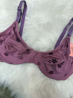 Image of Vintage Warner's Purple Floral Bra - 36B