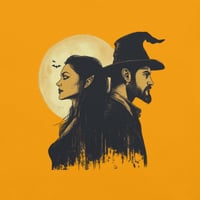 Image 2 of Witch & Wizard Couple Shirt 