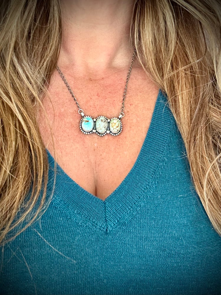 Image of Dry Creek 3 Stone Bar Necklace